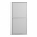 Flexeo Schiebetürenschrank, 6 Fächer, 4 Türen, Breite 94,4 cm grau Rückseite (Zoom)