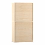 Flexeo Schiebetürenschrank, 12 Fächer, Mittelwand, 4 Türen, Breite 94,4 cm Ahorn honig Rückseite (Zoom)