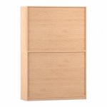 Flexeo Schiebetürenschrank, 12 Fächer, Mittelwand, 4 Türen, Breite: 126,4 cm Buche hell Rückseite (Zoom)