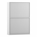 Flexeo Schiebetürenschrank, 12 Fächer, Mittelwand, 4 Türen, Breite: 126,4 cm grau Rückseite (Zoom)