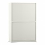 Flexeo Schiebetürenschrank, 12 Fächer, Mittelwand, 4 Türen, Breite: 126,4 cm weiß Rückseite (Zoom)