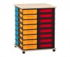 Flexeo Fahrbares Containersystem mit Ablage, 32 kleine Boxen