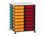 Flexeo Fahrbares Containersystem mit Ablage, 32 kleine Boxen weiß, bunt  (Zoom)