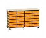 Flexeo Fahrbares Containersystem mit Ablage, 24 kleine Boxen Ahorn honig, gelb (Zoom)