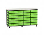 Flexeo Fahrbares Containersystem mit Ablage, 24 kleine Boxen weiß, grün  (Zoom)