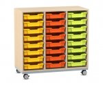 Flexeo Regal PRO, Stahlrahmen, 3 Reihen, 24 Boxen Gr. S