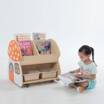 Wisdom Bücherwagen Pilz ideal als praktische Aufbewahrung von Büchern oder Spielsachen (Zoom)