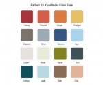 Betzold Kissen lieferbare Farben für das Kunstleder (Zoom)