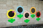 Wisdom Outdoor Blumen Tafeln, 5er Set dekorative Kreidetafeln in Form einer Blume (Zoom)