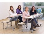 Betzold Tisch-Bank-Kombination, 5-6 Sitzplätze, Tischhöhe 74 cm Schaffung von Vortrags-oder Klassenräumen (Zoom)