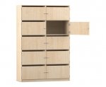 Flexeo Schließfachschrank, 10 Fächer mit Briefschlitzen, Breite 126,4 cm Ahorn honig (Zoom)