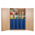 Conen Hochschrank breit mit 40 flachen Ergo Tray Boxen