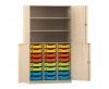 Flexeo Halbtrenschrank PRO, 3 Reihen, 24 Boxen Gr. S, 3 Fcher, 4 Halbtren