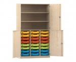 Flexeo Halbtürenschrank PRO, 3 Reihen, 24 Boxen Gr. S, 3 Fächer, 4 Halbtüren  (Zoom)