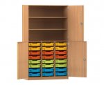 Flexeo Halbtürenschrank PRO, 3 Reihen, 24 Boxen Gr. S, 3 Fächer, 4 Halbtüren  (Zoom)