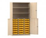 Flexeo Halbtürenschrank PRO, 3 Reihen, 24 Boxen Gr. S, 3 Fächer, 4 Halbtüren  (Zoom)