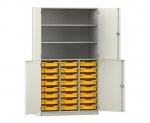 Flexeo Halbtürenschrank PRO, 3 Reihen, 24 Boxen Gr. S, 3 Fächer, 4 Halbtüren  (Zoom)