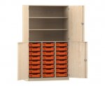 Flexeo Halbtürenschrank PRO, 3 Reihen, 24 Boxen Gr. S, 3 Fächer, 4 Halbtüren  (Zoom)