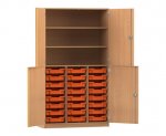 Flexeo Halbtürenschrank PRO, 3 Reihen, 24 Boxen Gr. S, 3 Fächer, 4 Halbtüren  (Zoom)