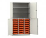 Flexeo Halbtürenschrank PRO, 3 Reihen, 24 Boxen Gr. S, 3 Fächer, 4 Halbtüren  (Zoom)