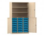 Flexeo Halbtürenschrank PRO, 3 Reihen, 24 Boxen Gr. S, 3 Fächer, 4 Halbtüren  (Zoom)