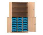 Flexeo Halbtürenschrank PRO, 3 Reihen, 24 Boxen Gr. S, 3 Fächer, 4 Halbtüren  (Zoom)