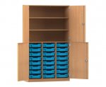 Flexeo Halbtürenschrank PRO, 3 Reihen, 24 Boxen Gr. S, 3 Fächer, 4 Halbtüren  (Zoom)