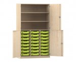 Flexeo Halbtürenschrank PRO, 3 Reihen, 24 Boxen Gr. S, 3 Fächer, 4 Halbtüren  (Zoom)