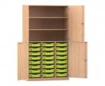 Flexeo Halbtürenschrank PRO, 3 Reihen, 24 Boxen Gr. S, 3 Fächer, 4 Halbtüren  (Zoom)