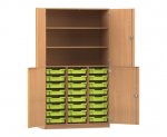 Flexeo Halbtürenschrank PRO, 3 Reihen, 24 Boxen Gr. S, 3 Fächer, 4 Halbtüren  (Zoom)