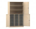 Flexeo Halbtürenschrank PRO, 3 Reihen, 24 Boxen Gr. S, 3 Fächer, 4 Halbtüren  (Zoom)