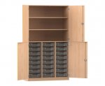 Flexeo Halbtürenschrank PRO, 3 Reihen, 24 Boxen Gr. S, 3 Fächer, 4 Halbtüren  (Zoom)