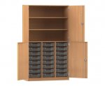 Flexeo Halbtürenschrank PRO, 3 Reihen, 24 Boxen Gr. S, 3 Fächer, 4 Halbtüren  (Zoom)