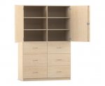 Flexeo Schrank, 6 groe Schubladen, 6 Fcher, 2 Tren, Breite 126,4 cm