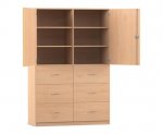 Flexeo Schrank, 6 große Schubladen, 6 Fächer, 2 Türen, Breite 126,4 cm  (Zoom)