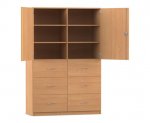 Flexeo Schrank, 6 große Schubladen, 6 Fächer, 2 Türen, Breite 126,4 cm  (Zoom)