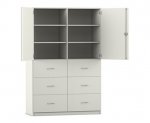 Flexeo Schrank, 6 große Schubladen, 6 Fächer, 2 Türen, Breite 126,4 cm  (Zoom)