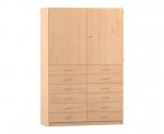 Flexeo Schrank, 12 große Schubladen, 6 Fächer, Mittelwand, 2 Türen  (Zoom)