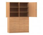 Flexeo Schrank, 12 große Schubladen, 6 Fächer, Mittelwand, 2 Türen  (Zoom)