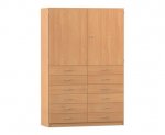 Flexeo Schrank, 12 große Schubladen, 6 Fächer, Mittelwand, 2 Türen  (Zoom)