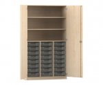 Flexeo Hochschrank PRO, 3 Reihen, 24 Boxen Gr. S, 3 Fächer  (Zoom)