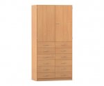 Flexeo Schrank, 12 kleine Schubladen, 6 Fächer, Mittelwand, 2 Türen  (Zoom)