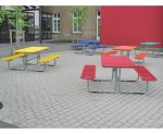 Erlau Sitzgruppe, Tischplatte + Sitzbänke aus Drahtgitter Sitzgruppe, Tischplatte + Sitzbänke aus Drahtgitter - AUFSTELLUNGSIDEE (Zoom)