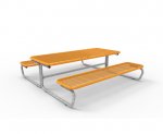 Betzold Sitzgruppe, Tischplatte + Sitzbänke aus Drahtgitter ohne Rückenlehne (Zoom)