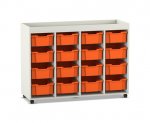 Flexeo Regal PRO, 4 Reihen, 16 Boxen Gr. M, Aufkantung  (Zoom)