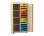 Flexeo Schrank PRO, 2 Reihen, 12 Boxen Gr. S, 4 Fcher links, 2 Tren