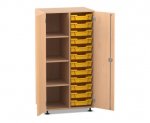 Flexeo Schrank PRO, 2 Reihen, 12 Boxen Gr. S, 4 Fächer links, 2 Türen  (Zoom)