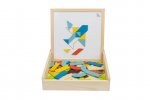 beleduc TanGeo integrierte magnetische Spielfläche im Schiebedeckel der Box, hier die weiße Fläche  (Zoom)