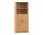 Flexeo Schrank, 5 Fächer, unten Drehtüren = 5 Ordnerhöhen  (Zoom)
