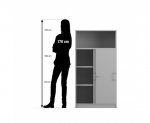 Flexeo Kombi-Schrank, unten Schiebetüren, oben 1 Fach = 4 Ordnerhöhen  (Zoom)
